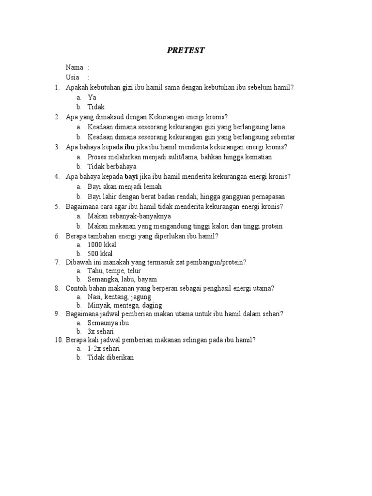 Pretest Posttest | PDF