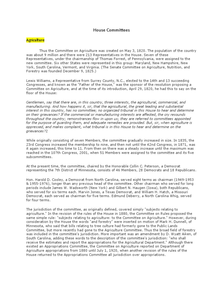 House Committees | PDF | United States Congress | Congressional Oversight