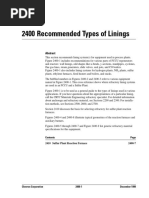 IRM2400 Recommended Types of Linings