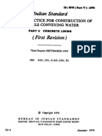 HDHN Standw: Code of Practice For Construction of Tunnels Conveying Water