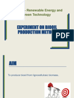 Experiment On Biooil Production Method: ERG 211 - Renewable Energy and Green Technology