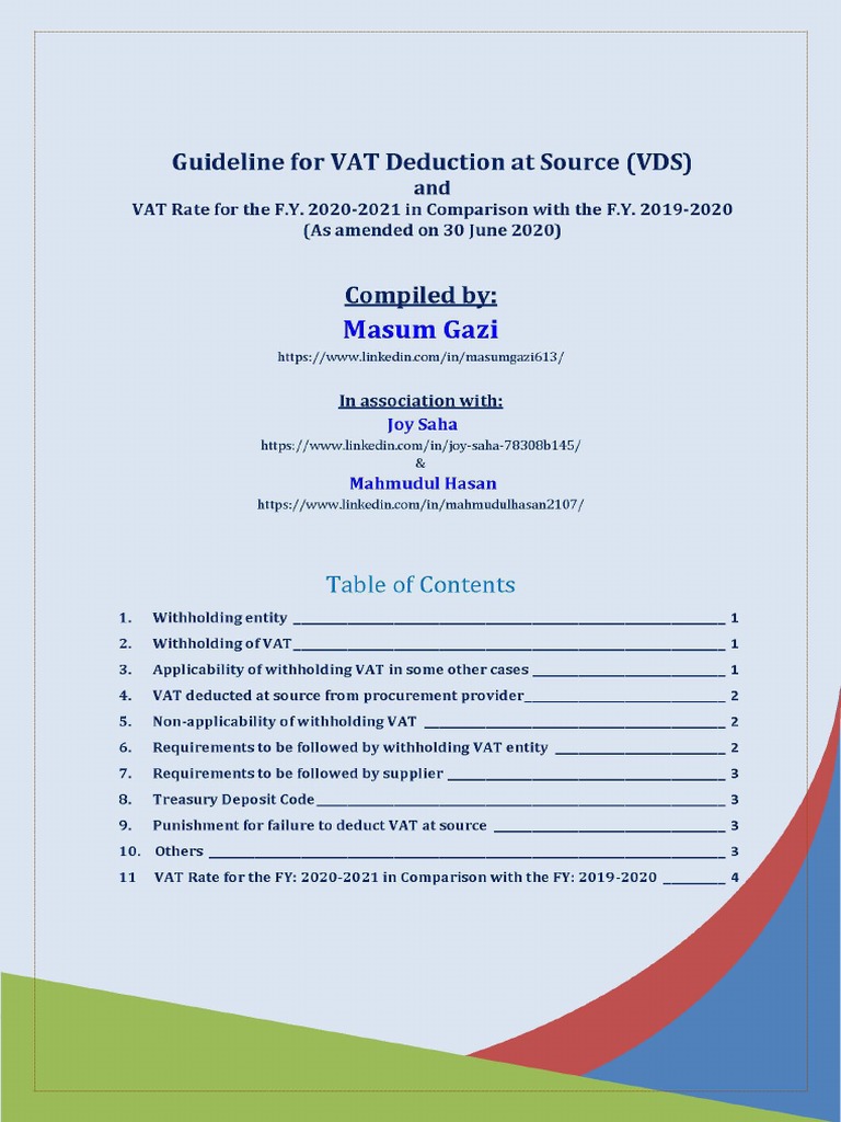 VAT Deduction at Source Guidelines 2021 | PDF | Value Added Tax ...