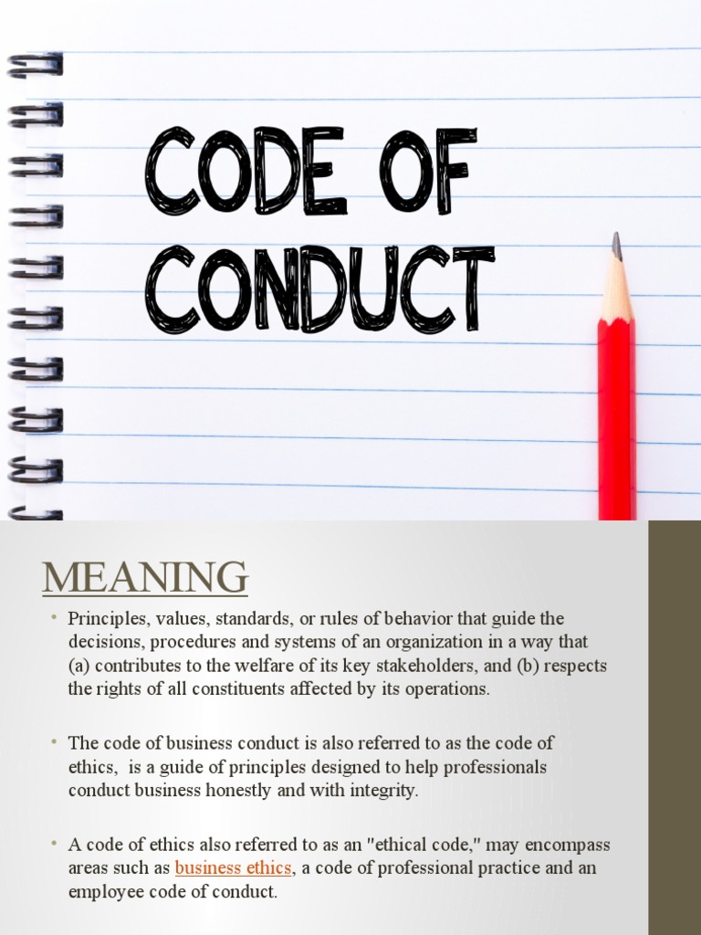 Code of Conduct PDF Value Ethics Policy