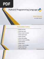 Python3 Programming Language: Tahani Almanie