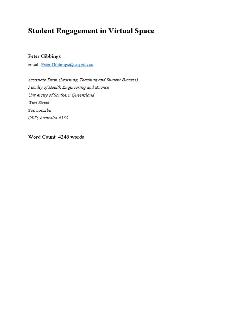 Student Engagement in Virtual Space | PDF | Constructivism (Philosophy ...