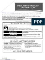 Microwave Hood Combination User Instructions: Danger Warning