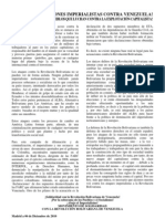 Manifiesto Basta de Agresiones Contra Venezuela