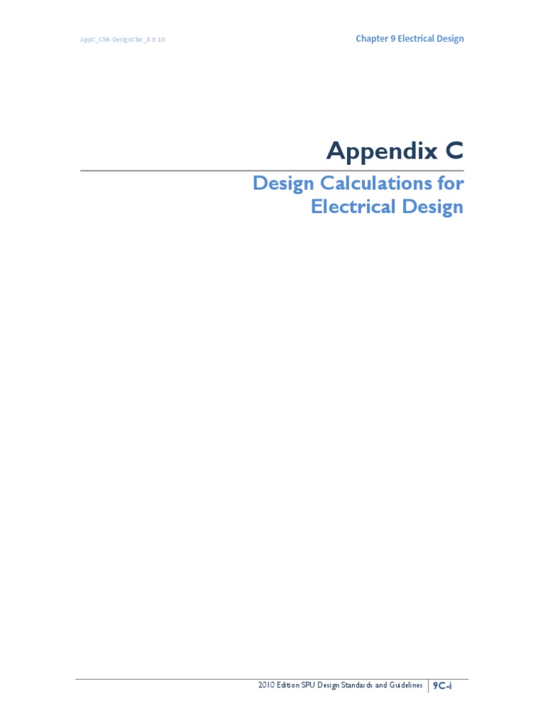 Appendix C: Design Calculations For Electrical Design | PDF ...