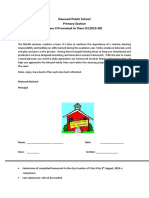 Holiday Homework Class Iii PDF