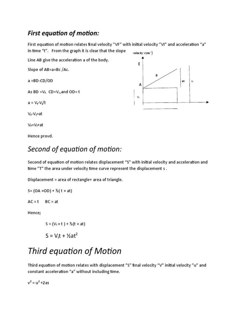 Equations of Motion Explained | PDF