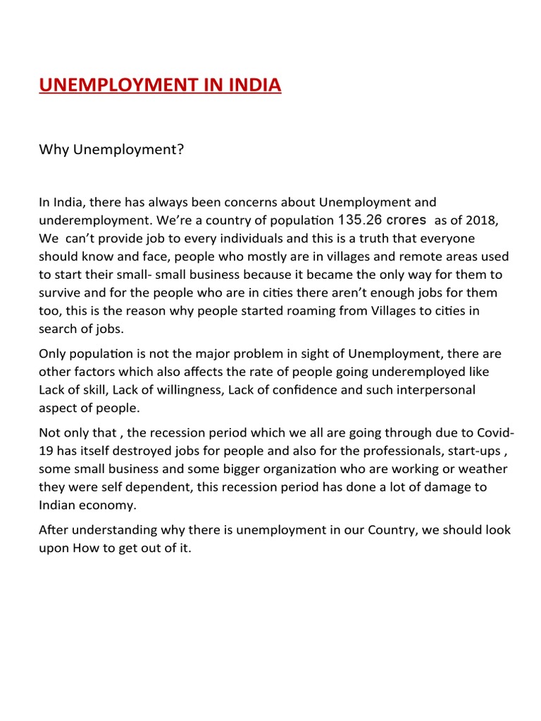 Unemployment in India | PDF