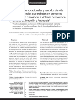Aspectos vocacionales de profesionales que atienden víctimas