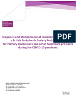 Diagnosis and Management of Endodontic Emergencies, A British Endodontic Society Position Paper For Primary Dental Care and Other Healthcare Providers During The COVID-19 Pandemic