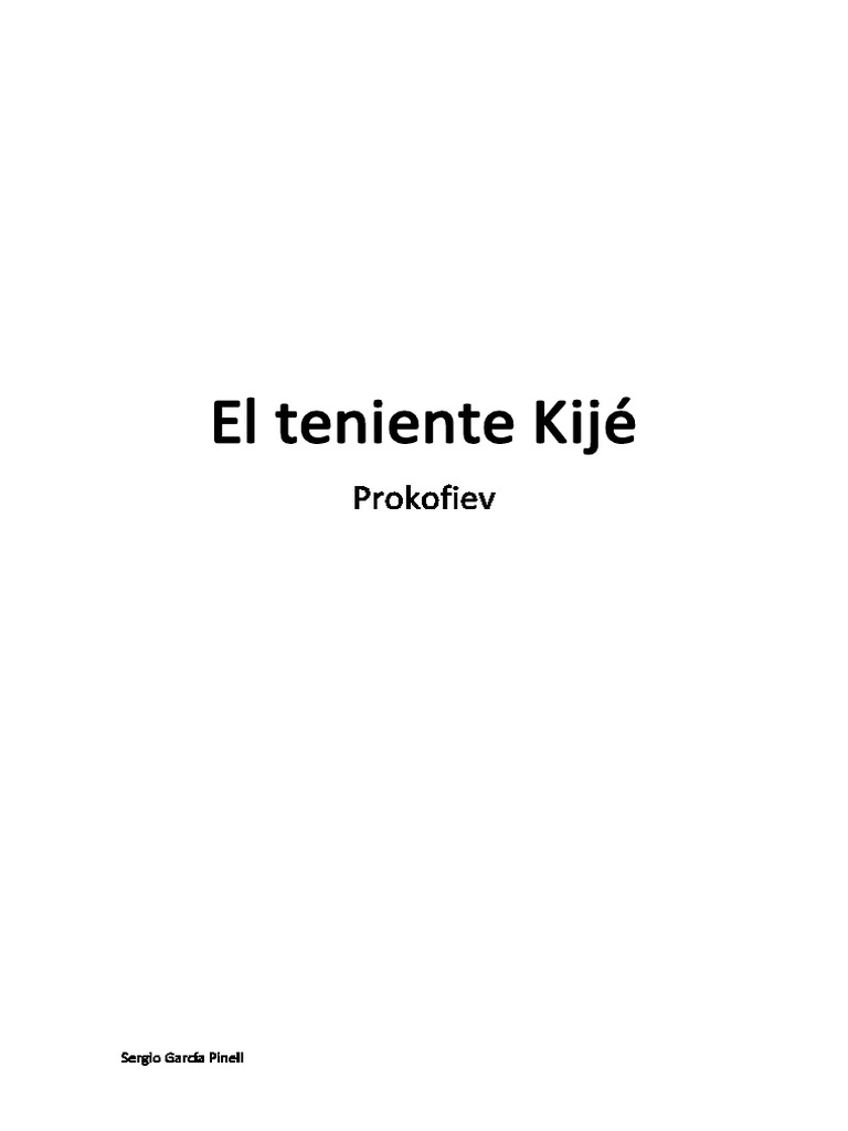 El Teniente Kijé Prokofiev Sergio García PDF Música clásica Las