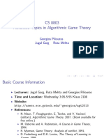CS 8803 Advanced Topics in Algorithmic Game Theory: Georgios Piliouras Jugal Garg Ruta Mehta
