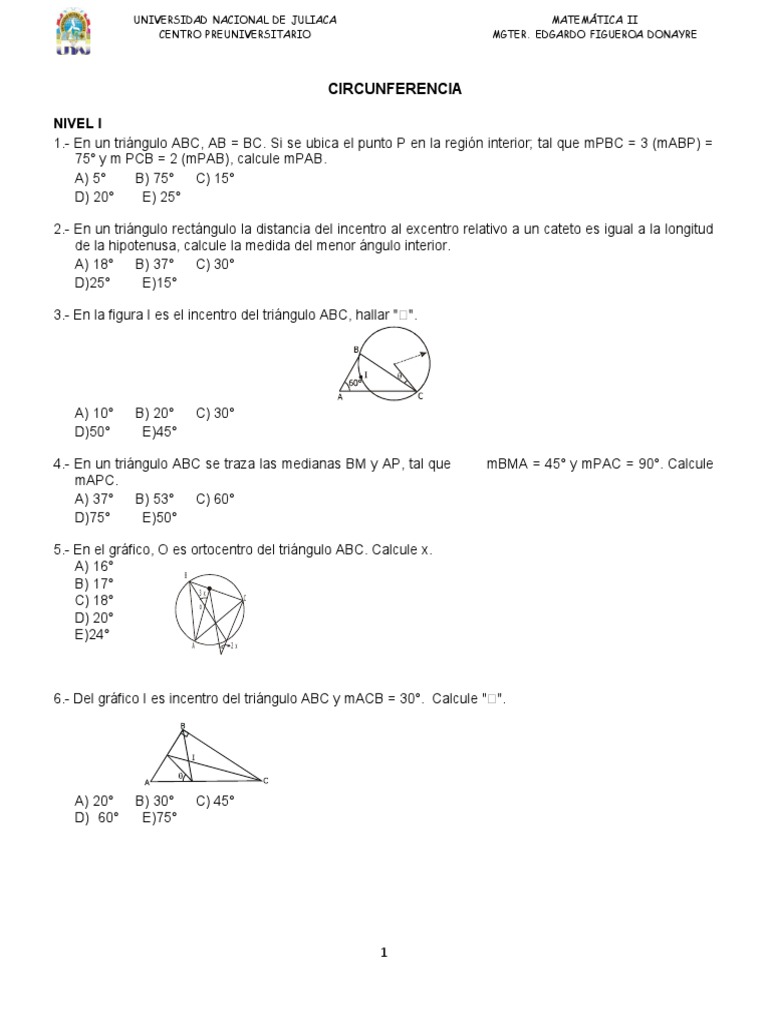 12 Puntos Notables Pdf Triangulo Objetos Geometricos