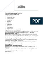 Characteristic of Project Manager. (Marks: 3) : Lesson 6. Page No.53