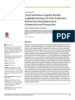 Drug Combinations Against Borrelia Burgdorferi Persisters in Vitro: Eradication Achieved by Using Daptomycin, Cefoperazone and Doxycycline