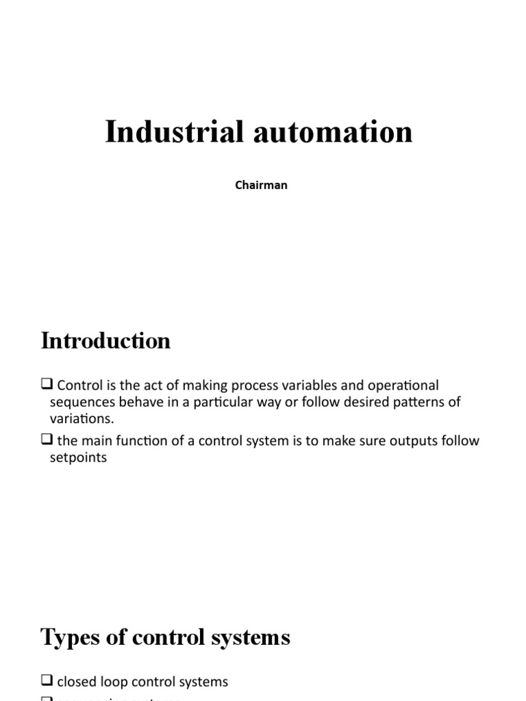 Overview of Control Systems in Automation | PDF | Technology & Engineering
