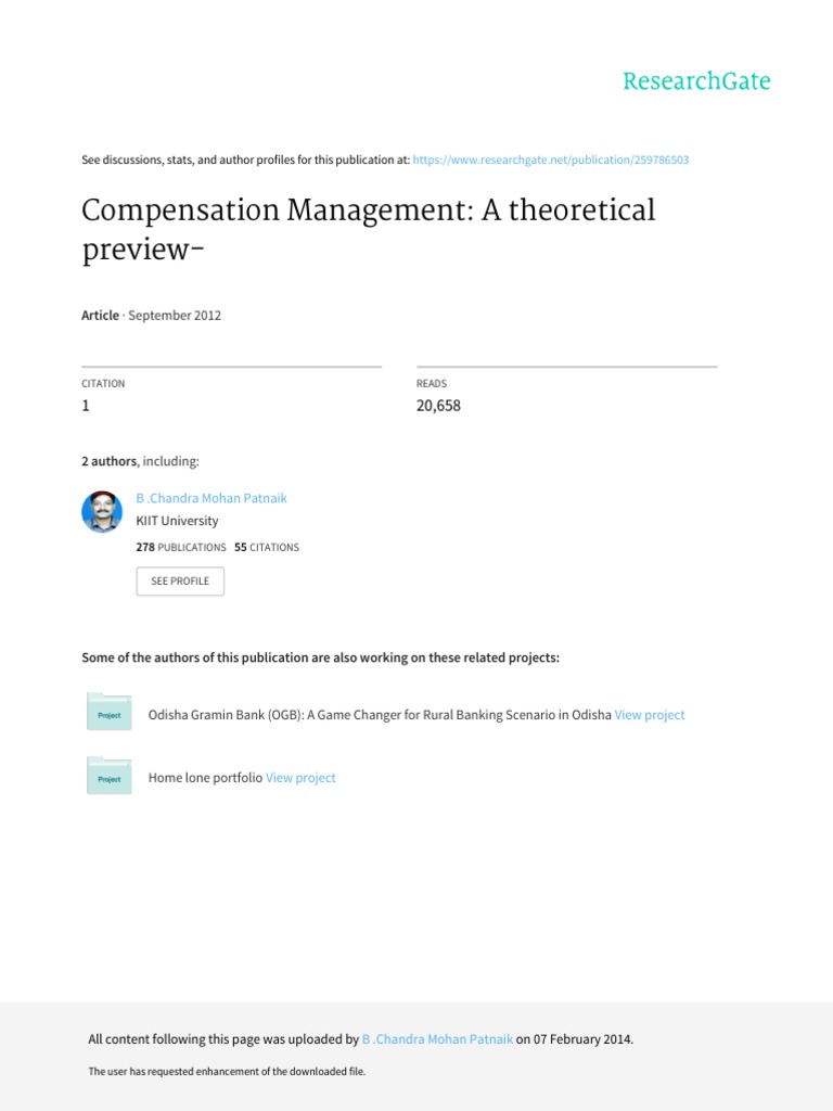Compensation Management Theoretical Insights | PDF | Employment ...