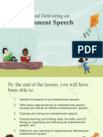 Organizing and Delivering An: Entertainment Speech