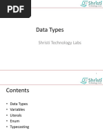 Data Types: Shristi Technology Labs