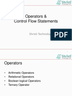 Operators & Control Flow Statements: Shristi Technology Labs