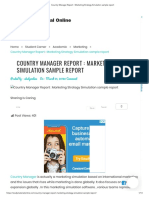 Country Manager Report - Marketing Strategy Simulation Sample Report