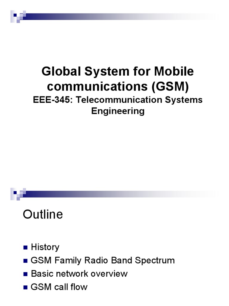 Overview of GSM Network Architecture | PDF | Mobile Telecommunications ...