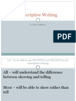 Descriptive Writing Zooming Structure