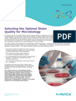 Selecting The Optimal Water Quality For Microbiology: Technical Brief