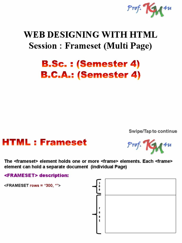 HTML Multiple  Frameset PDF Html World Wide 