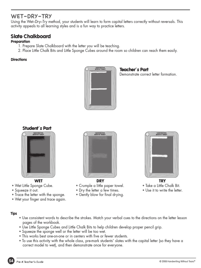 Wet-Dry-Try: Slate Chalkboard | PDF | Behavior Modification | Writing