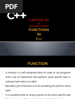 Functions IN C++: by Muhammad Atif Bajwa