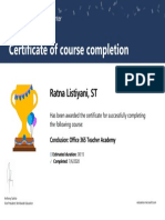 Certificate of Course Completion: Ratna Listiyani, ST Ratna Listiyani, ST
