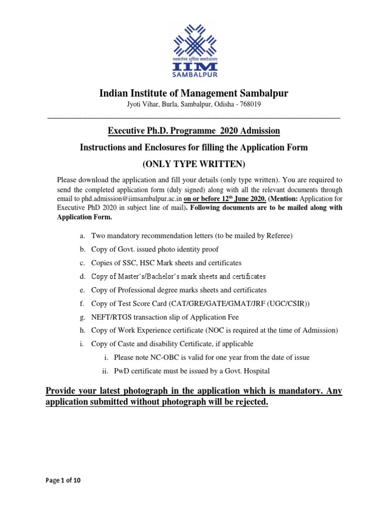 Indian Institute of Management Sambalpur: June 2020. (Mention ...