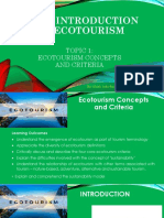Ecotourism Concepts and Criteria
