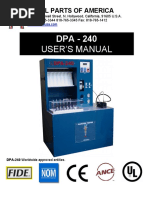 DPA - 240 User'S Manual: Diesel Parts of America