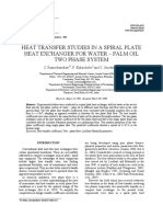 Heat Transfer Studies in A Spiral Plate Heat Exchanger For Water - Palm Oil Two Phase System