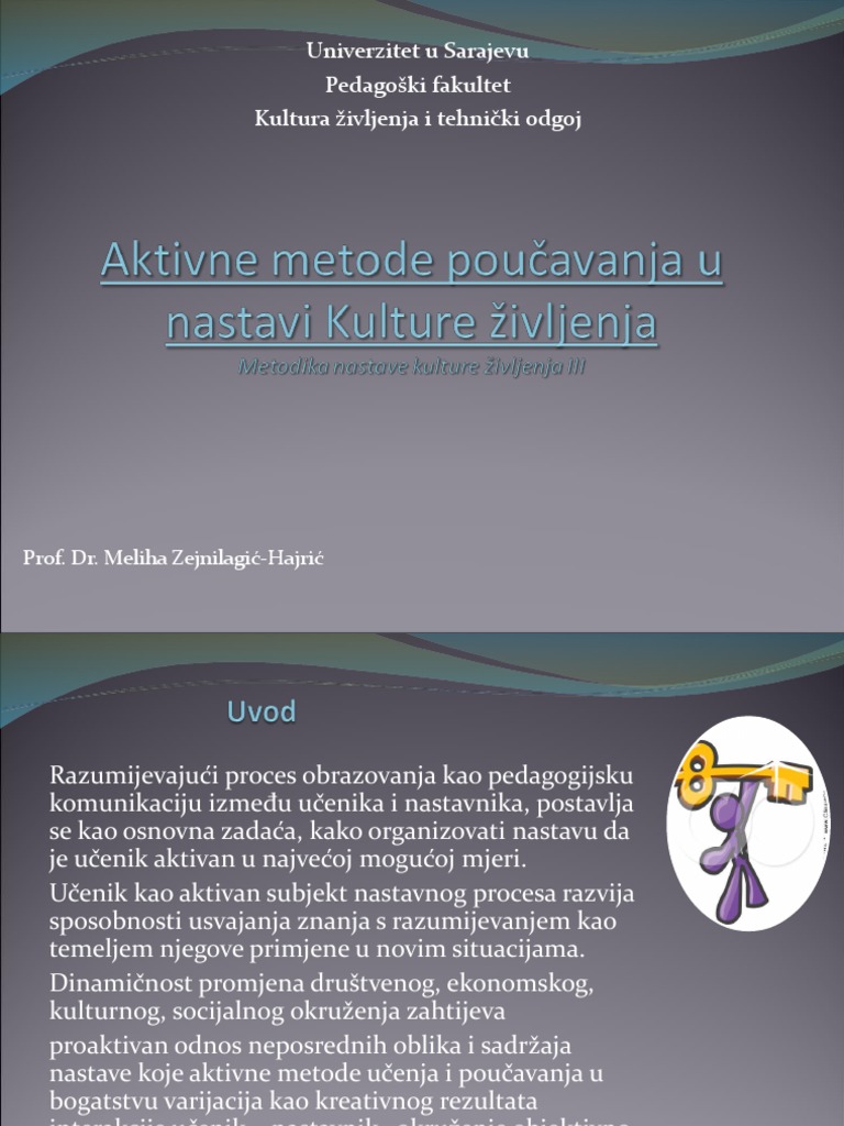 Aktivne Metode Poucavanja U Nastavi Kulture Ziivljenja / Admir Hodzic | PDF