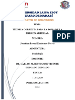 Técnica Correcta para La Toma de La Presión Arterial