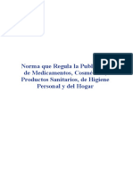 Norma Que Regula La Publicidad de Medicamentos, Cosméticos, Productos Sanitarios, de Higiene Pers