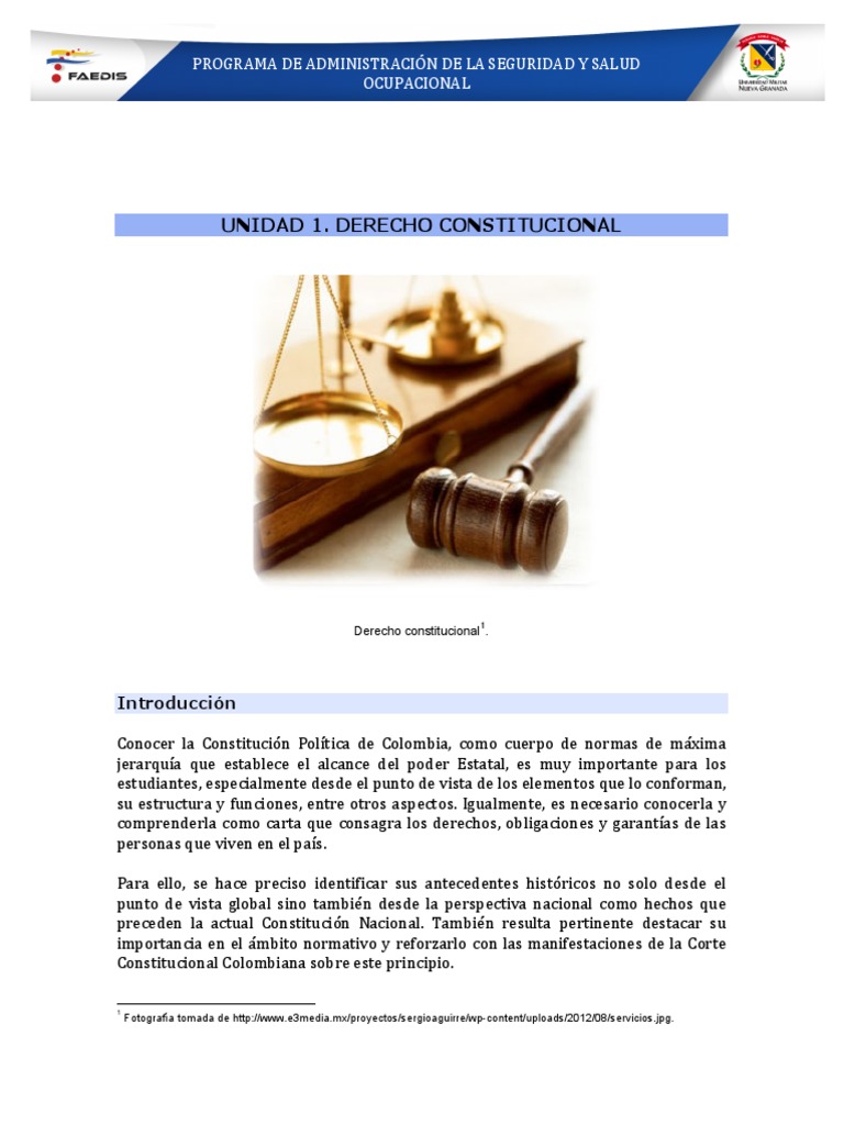 Derecho Constitucional en Colombia | PDF | Constitución | Estado (política)
