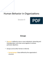Human Behavior in Organizations: Session 9