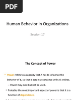 Human Behavior in Organizations: Session 17