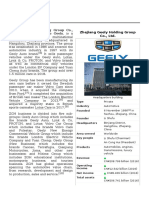 Geely: Zhejiang Geely Holding Group Co., LTD, Commonly Known As Geely, Is A