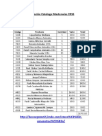 Cotización Catalogo Masterwise 2016