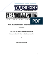 PIVC 2020 Conference Reference Sheet: Evp: Electronic Voice Phenomenon
