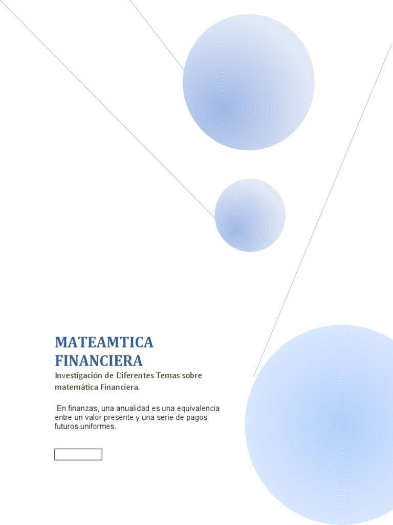 Matematica Financiera 1 | PDF | Valor presente neto | Servicios financieros