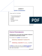 Thermodynamic Considerations: Chemical Thermodynamics